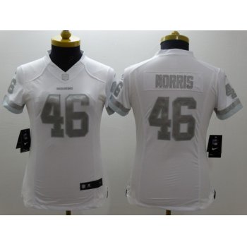 Nike Washington Redskins #46 Alfred Morris Platinum White Limited Womens Jersey