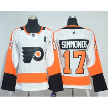 Adidas Flyers #17 Wayne Simmonds White Road Authentic Women's Stitched NHL Jersey