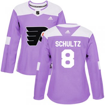 Adidas Philadelphia Flyers #8 Dave Schultz Purple Authentic Fights Cancer Women's Stitched NHL Jersey