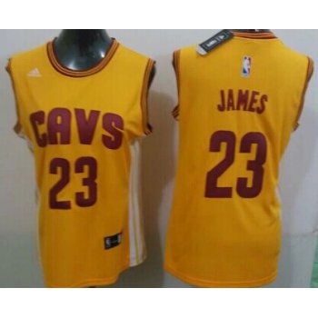 Cleveland Cavaliers #23 LeBron James 2014 New Yellow Womens Jersey