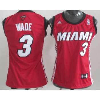 Miami Heat #3 Dwyane Wade Red Womens Jersey