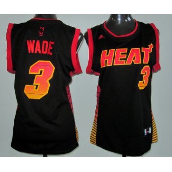 Miami Heat #3 Dwyane Wade Vibe Black Fashion Womens Jersey