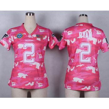 Nike Atlanta Falcons #2 Matt Ryan 2014 Salute to Service Pink Camo Womens Jersey