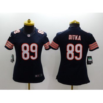 Nike Chicago Bears #89 Mike Ditka Blue Limited Womens Jersey