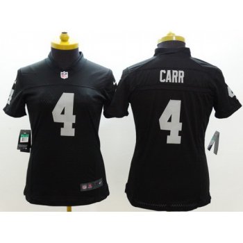 Nike Oakland Raiders #4 Derek Carr Black Limited Womens Jersey