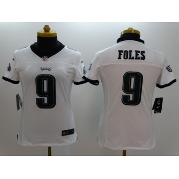 Nike Philadelphia Eagles #9 Nick Foles White Limited Womens Jersey