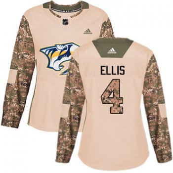 Adidas Nashville Predators #4 Ryan Ellis Camo Authentic 2017 Veterans Day Women's Stitched NHL Jersey