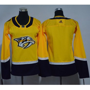 Adidas Nashville Predators Blank Yellow Home Authentic Women's Stitched NHL Jersey