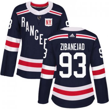 Adidas New York Rangers #93 Mika Zibanejad Navy Blue Authentic 2018 Winter Classic Women's Stitched NHL Jersey