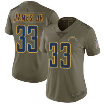 Nike Chargers #33 Derwin James Jr Olive Women's Stitched NFL Limited 2017 Salute to Service Jersey