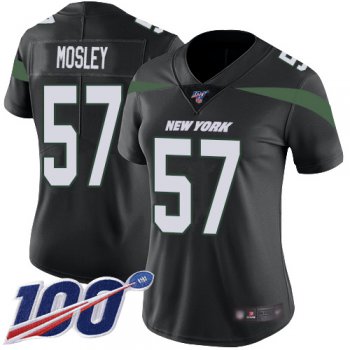 Nike Jets #57 C.J. Mosley Black Alternate Women's Stitched NFL 100th Season Vapor Limited Jersey