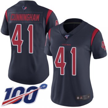 Nike Texans #41 Zach Cunningham Navy Blue Women's Stitched NFL Limited Rush 100th Season Jersey