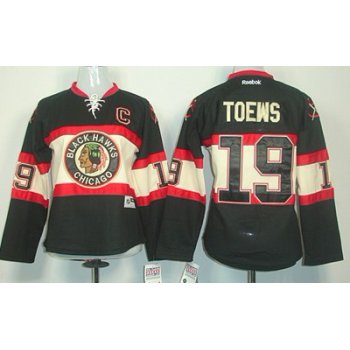 Chicago Blackhawks #19 Jonathan Toews Black Third Womens Jersey