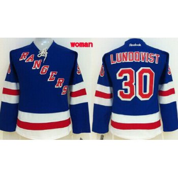 New York Rangers #30 Henrik Lundqvist Light Blue Womens Jersey