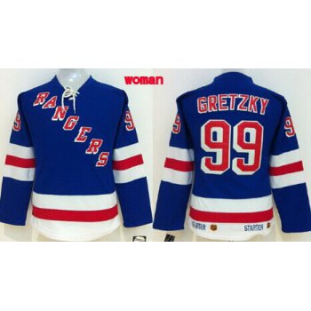 New York Rangers #99 Wayne Gretzky Light Blue Throwback CCM Womens Jersey