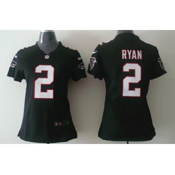 Nike Atlanta Falcons #2 Matt Ryan Black Game Womens Jersey