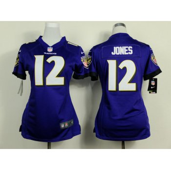 Nike Baltimore Ravens #12 Jacoby Jones 2013 Purple Game Womens Jersey