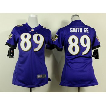 Nike Baltimore Ravens #89 Steve Smith Sr 2013 Purple Game Womens Jersey