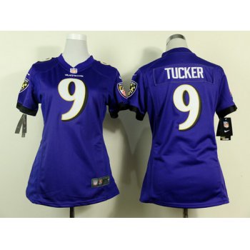 Nike Baltimore Ravens #9 Justin Tucker 2013 Purple Game Womens Jersey