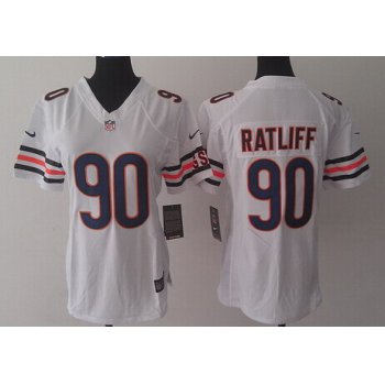 Nike Chicago Bears #90 Jeremiah Ratliff White Limited Womens Jersey