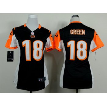 Nike Cincinnati Bengals #18 A.J. Green Black Game Womens Jersey