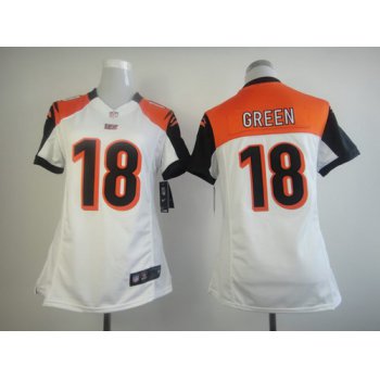 Nike Cincinnati Bengals #18 A.J. Green White Game Womens Jersey