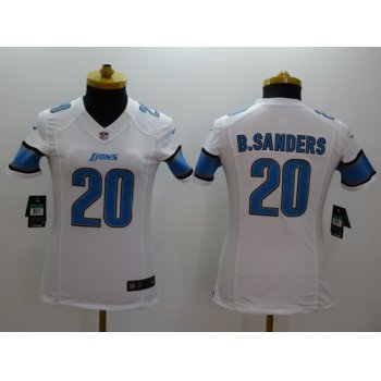 Nike Detroit Lions #20 Barry Sanders White Limited Womens Jersey