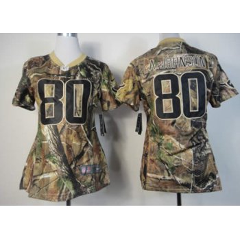 Nike Houston Texans #80 Andre Johnson Realtree Camo Womens Jersey