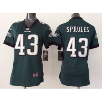 Nike Philadelphia Eagles #43 Darren Sproles Dark Green Game Womens Jersey