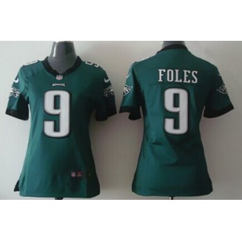 Nike Philadelphia Eagles #9 Nick Foles Dark Green Game Womens Jersey