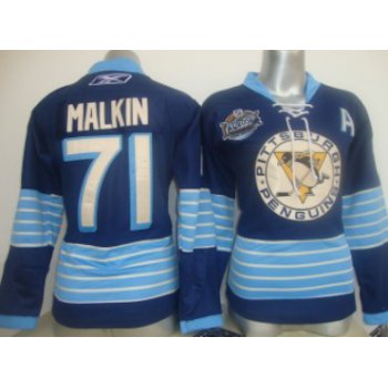 Pittsburgh Penguins #71 Malkin Navy Blue Third Womens Jersey