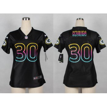 Nike Green Bay Packers #30 John Kuhn Pro Line Black Fashion Womens Jersey