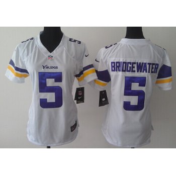 Nike Minnesota Vikings #5 Teddy Bridgewater 2013 White Limited Womens Jersey