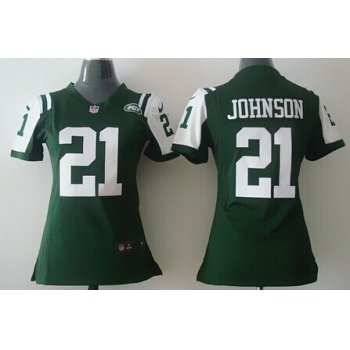 Nike New York Jets #21 Chris Johnson Green Game Womens Jersey