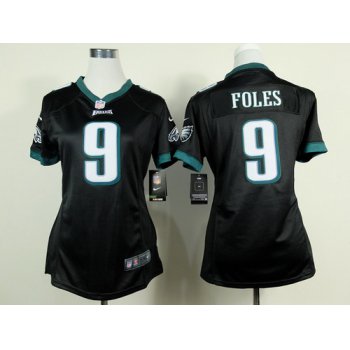 Nike Philadelphia Eagles #9 Nick Foles Black Game Womens Jersey