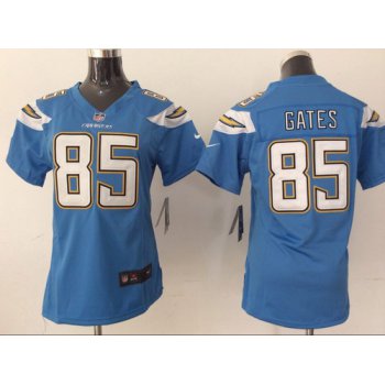 Nike San Diego Chargers #85 Antonio Gates 2013 Light Blue Game Womens Jersey