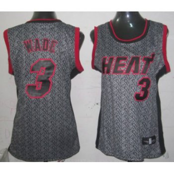 Miami Heat #3 Dwyane Wade Gray Static Fashion Womens Jersey