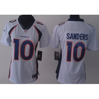 Nike Denver Broncos #10 Emmanuel Sanders 2013 White Limited Womens Jersey