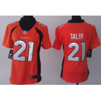 Nike Denver Broncos #21 Aqib Talib 2013 Orange Game Womens Jersey