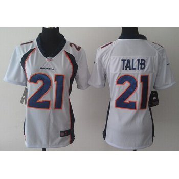 Nike Denver Broncos #21 Aqib Talib 2013 White Game Womens Jersey