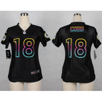 Nike Green Bay Packers #18 Randall Cobb Pro Line Black Fashion Womens Jersey