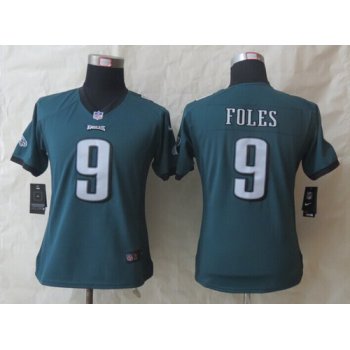 Nike Philadelphia Eagles #9 Nick Foles Dark Green Limited Womens Jersey