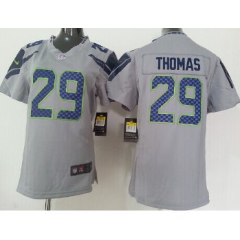 Nike Seattle Seahawks #29 Earl Thomas Gray Game Womens Jersey