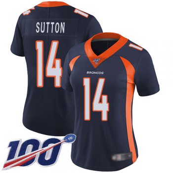 Nike Broncos #14 Courtland Sutton Navy Blue Alternate Women's Stitched NFL 100th Season Vapor Limited Jersey