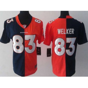 Nike Denver Broncos #83 Wes Welker Blue/Orange Two Tone Womens Jersey