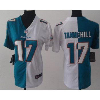 Nike Miami Dolphins #17 Ryan Tannehill 2013 Green/White Two Tone Womens Jersey