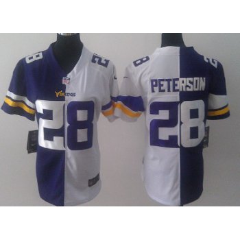 Nike Minnesota Vikings #28 Adrian Peterson 2013 Purple/White Two Tone Womens Jersey