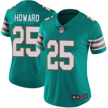 Dolphins #25 Xavien Howard Aqua Green Alternate Women's Stitched Football Vapor Untouchable Limited Jersey