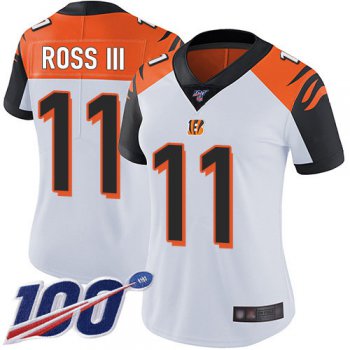 Nike Bengals #11 John Ross III White Women's Stitched NFL 100th Season Vapor Limited Jersey