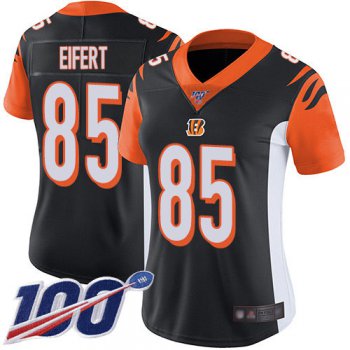 Nike Bengals #85 Tyler Eifert Black Team Color Women's Stitched NFL 100th Season Vapor Limited Jersey